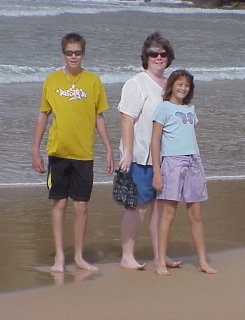Jones family on beach, Sydney