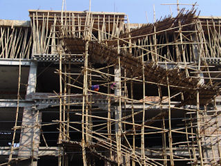 Bamboo scaffolding, Bhutan